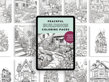 Load image into Gallery viewer, Peaceful Buildings Coloring Pages