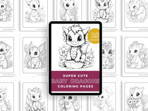 Super Cute Baby Dragons Coloring Pages Vol 1