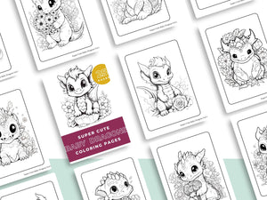 Super Cute Baby Dragons Coloring Pages Vol 1