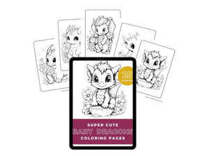 Super Cute Baby Dragons Coloring Pages Vol 1