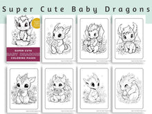 Load image into Gallery viewer, Super Cute Baby Dragons Coloring Pages Vol 1