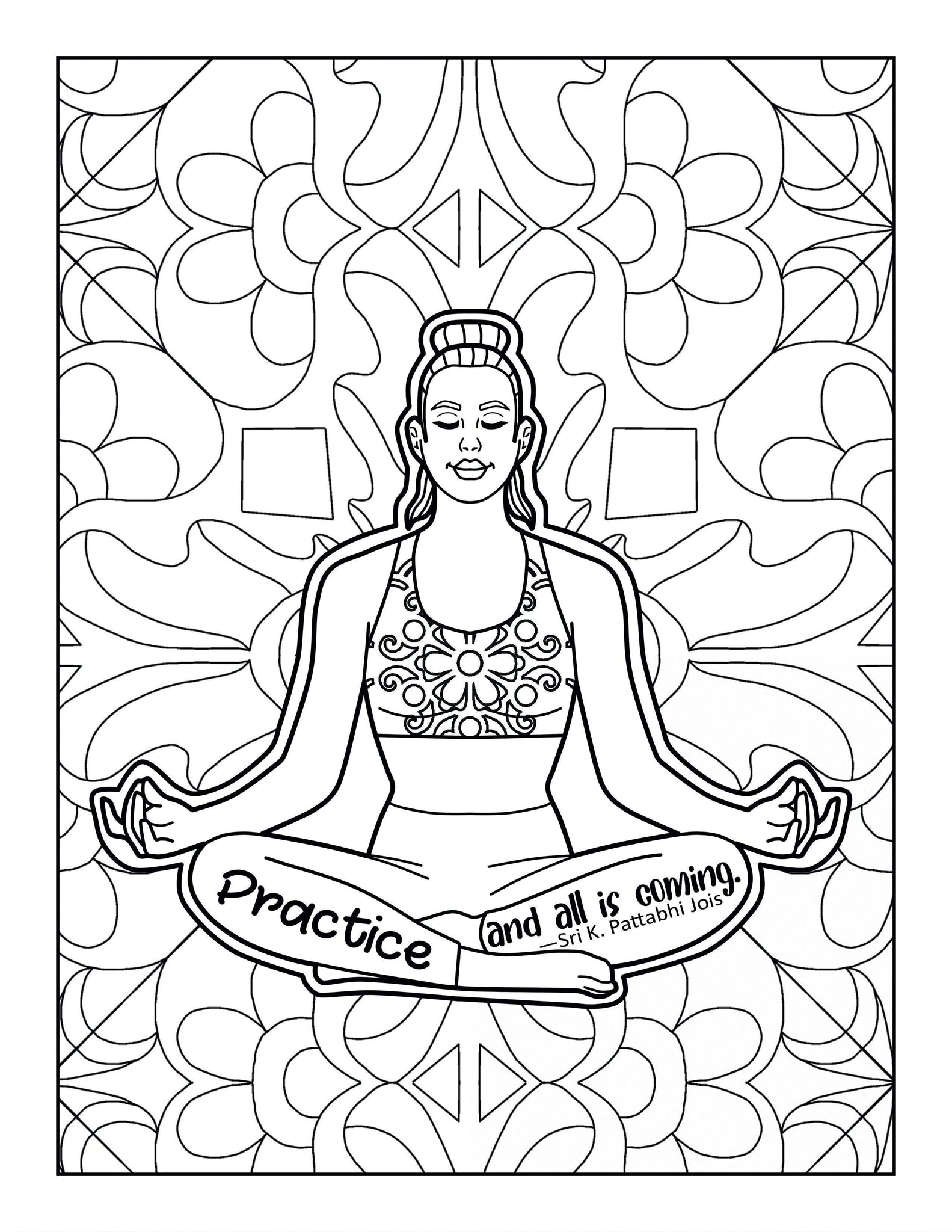 Printable Coloring Pages- Peace Love Yoga - Goal Success Coach