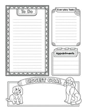 Load image into Gallery viewer, B&amp;W (Colorable) Printable Planner Pages- Dogs