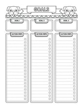 Load image into Gallery viewer, B&amp;W (Colorable) Printable Planner Pages- Dogs