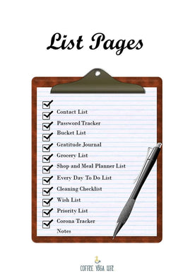 Printable List Pages